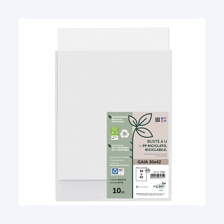 Buste a sacco Gaia PP riciclato 30 x 42 — 94539 | Ecotempo