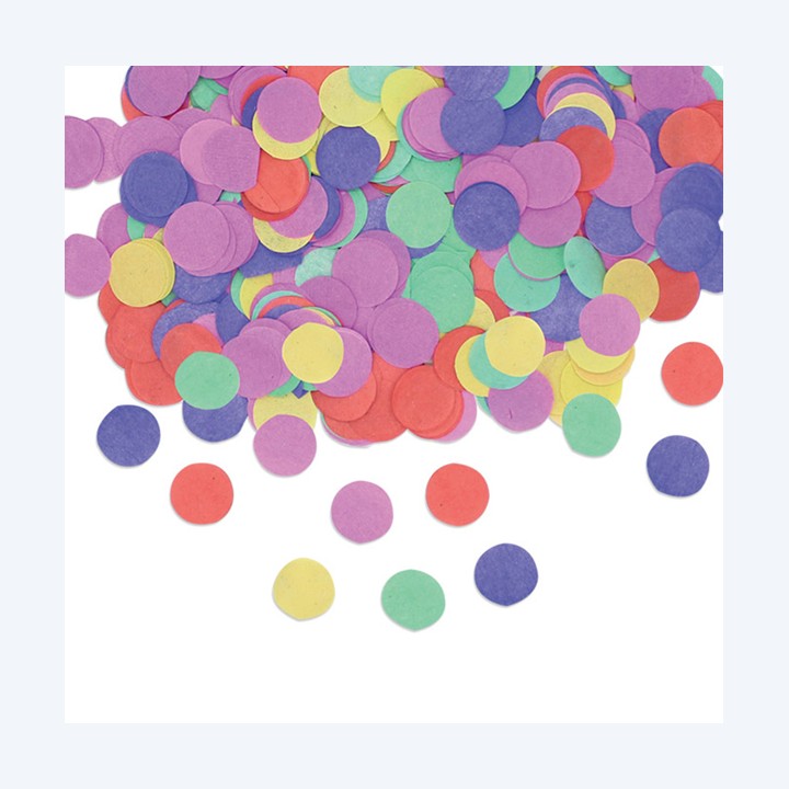 Coriandoli Ø 2 cm in carta colori assortiti Big Party | Ecotempo