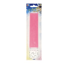Candeline matite 15 cm rosa Big Party conf.12 pezzi | Ecotempo