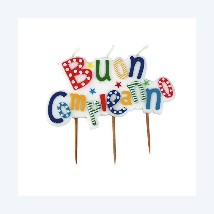 Candelina picks Buon Compleanno multicolor Big Party | Ecotempo