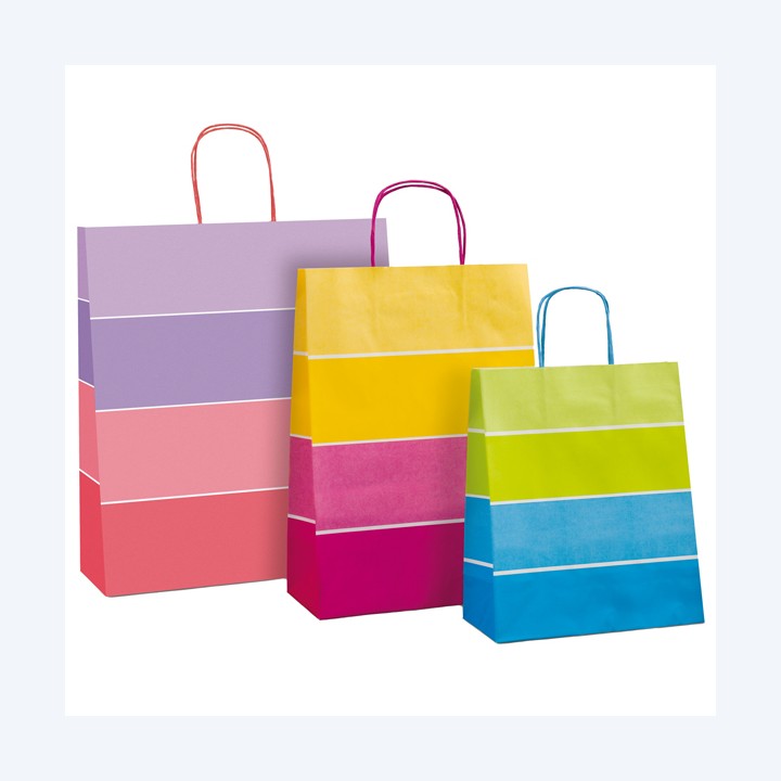 Shopper bicolor con manici carta — 94707 | Ecotempo
