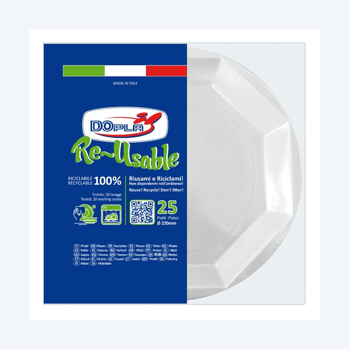Piatto fondo riutilizzabile ottagonale — 95102 | Ecotempo