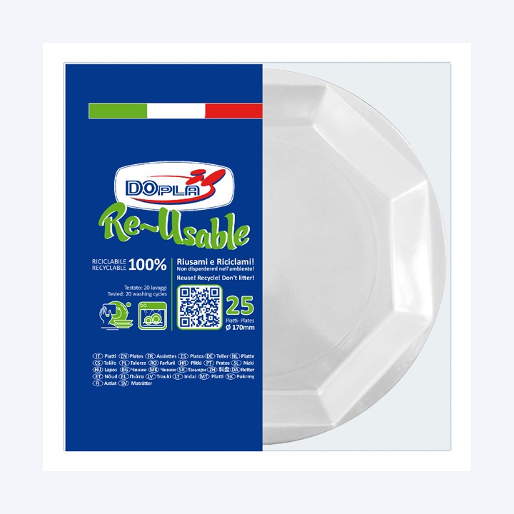 Piatto frutta riutilizzabile ottagonale — 95103 | Ecotempo
