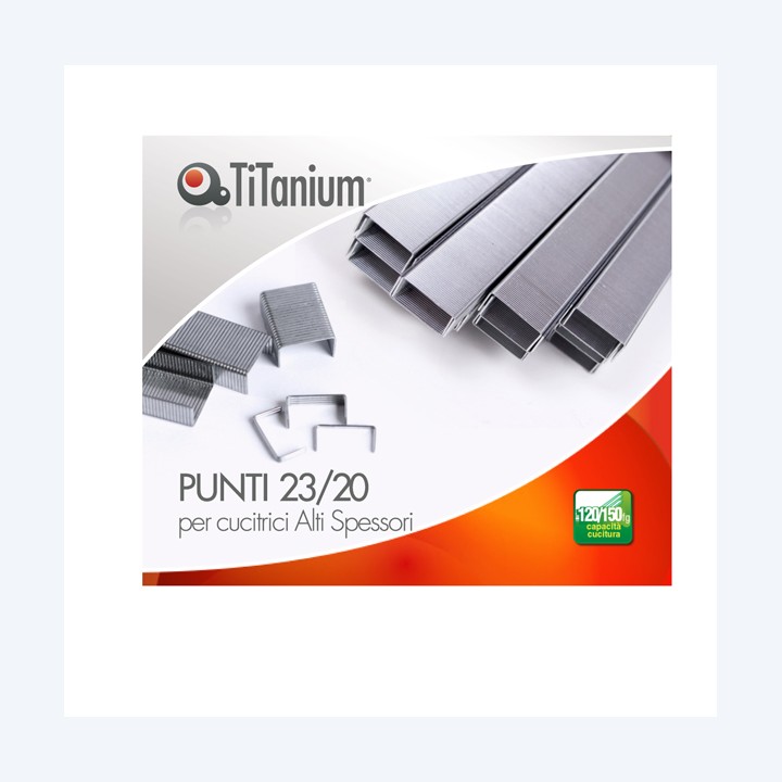 Punti metallici 23/20 TiTanium conf. 1000 pezzi | Ecotempo