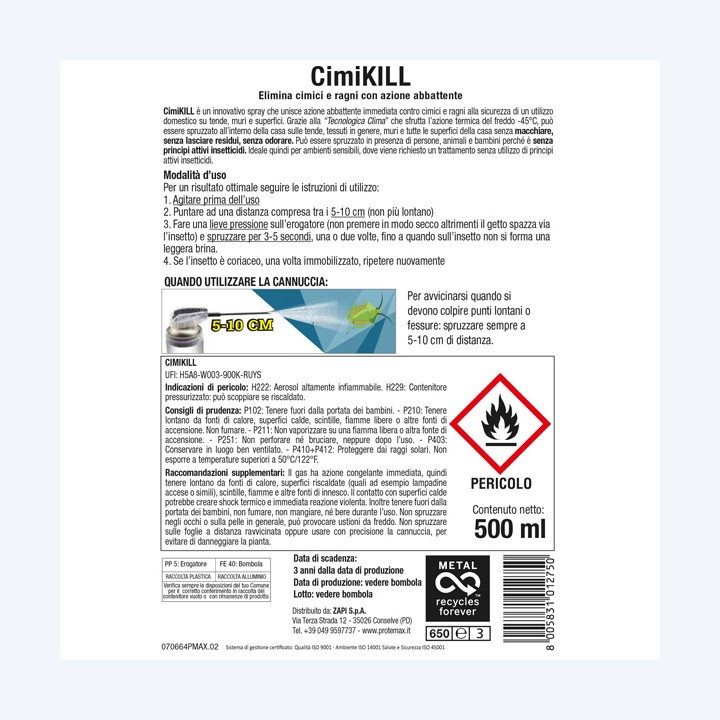 Spray Cimi kill per ragni cimici e — 95730 | Ecotempo