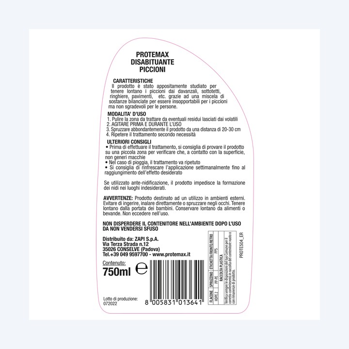 Disabituante volatili 750 ml Protemax | Ecotempo