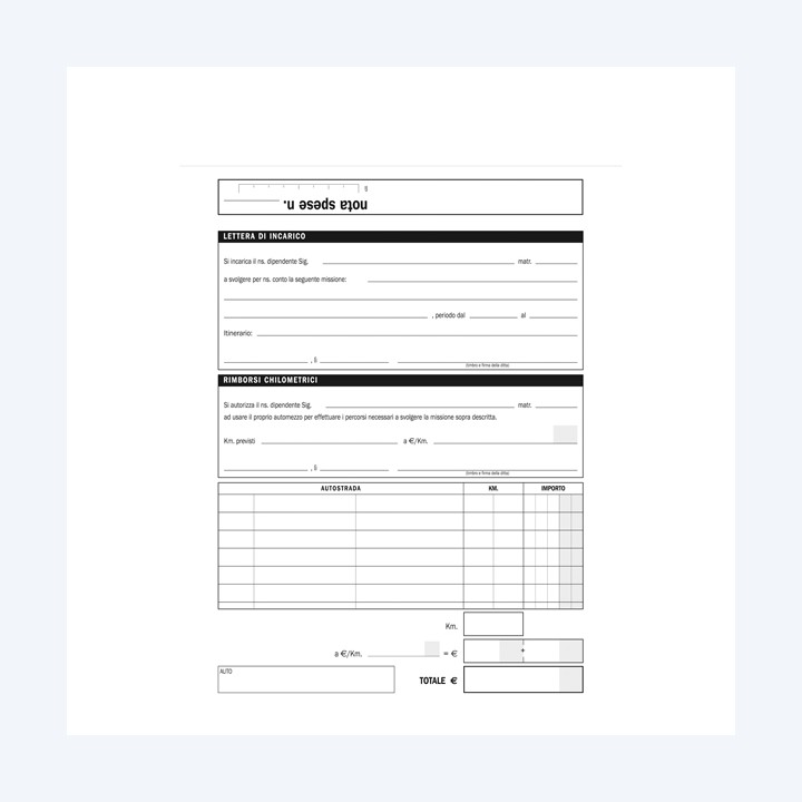 Blocco buste nota spese staccabili 23 x — 96630 | Ecotempo