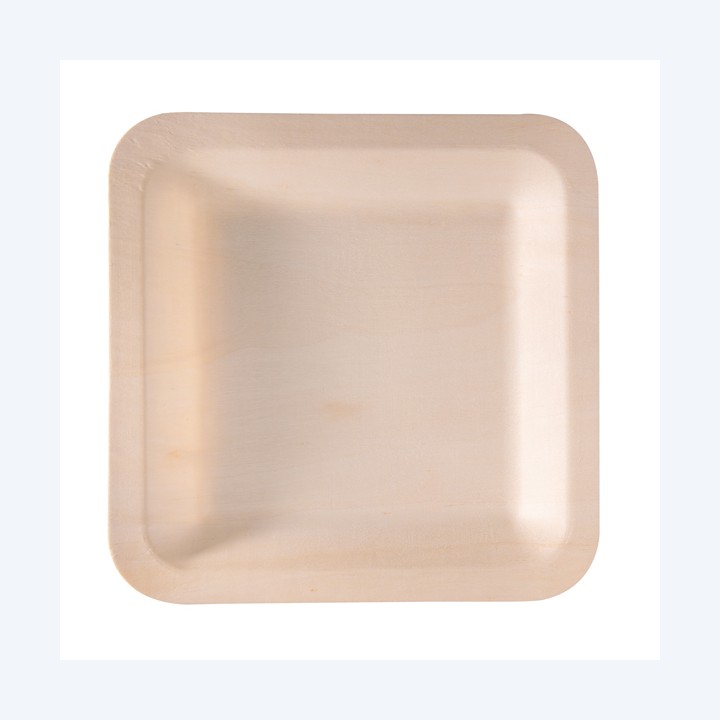 Piatto piano monouso quadrato 21,5 x — 96709 | Ecotempo