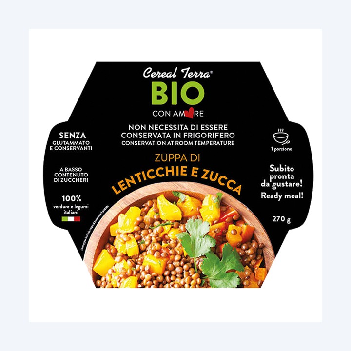 Zuppa lenticchie e zucca 300 gr Cereal Terra | Ecotempo