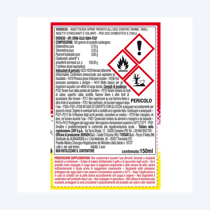 Insetticida spray Overcid bomboletta — 97128 | Ecotempo
