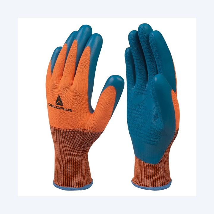 Guanti da lavoro VE733 taglia 08 arancio/blu Deltaplus | Ecotempo