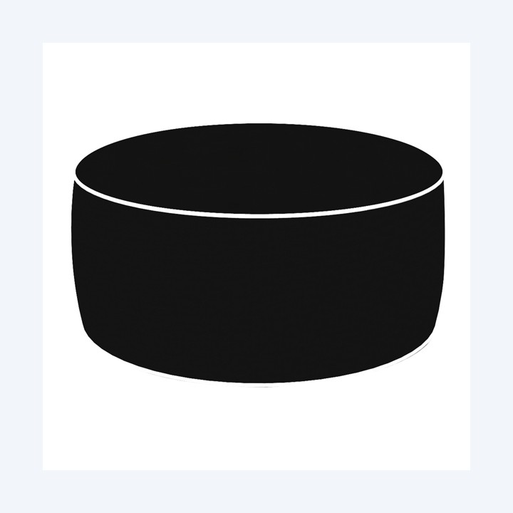 Pouf Ottoman 23 x 53 cm nero King Collection | Ecotempo