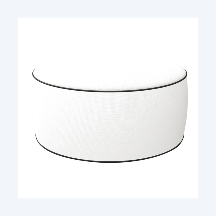 Pouf Ottoman 23 x 53 cm bianco King Collection | Ecotempo