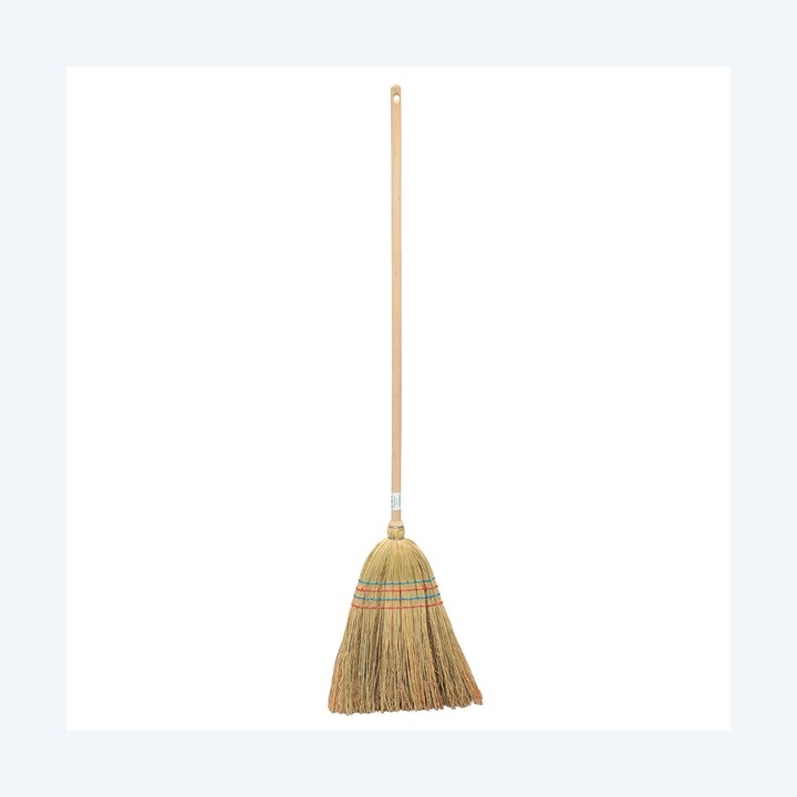 Scopa di saggina manico in legno 30 x 140 cm Verdemax | Ecotempo