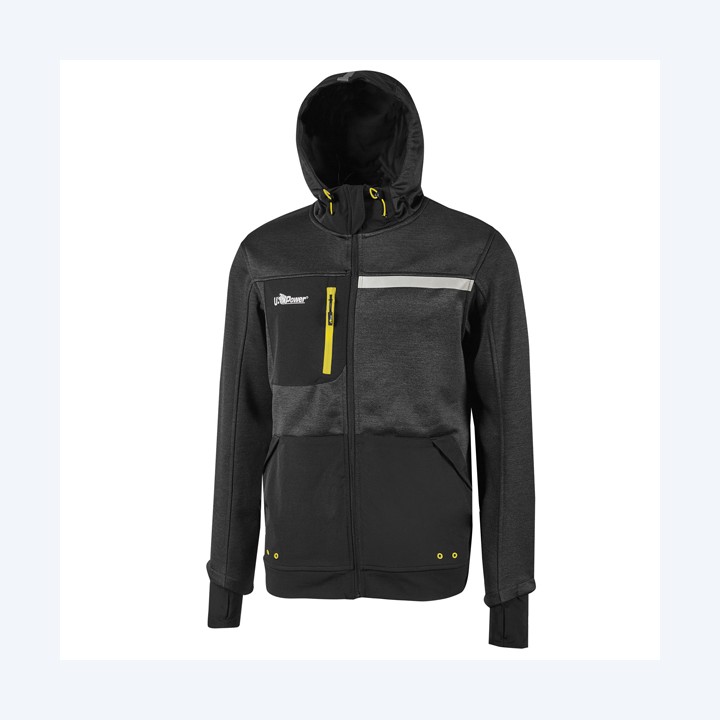 Felpa Galaxy taglia L nero/giallo U-Power | Ecotempo