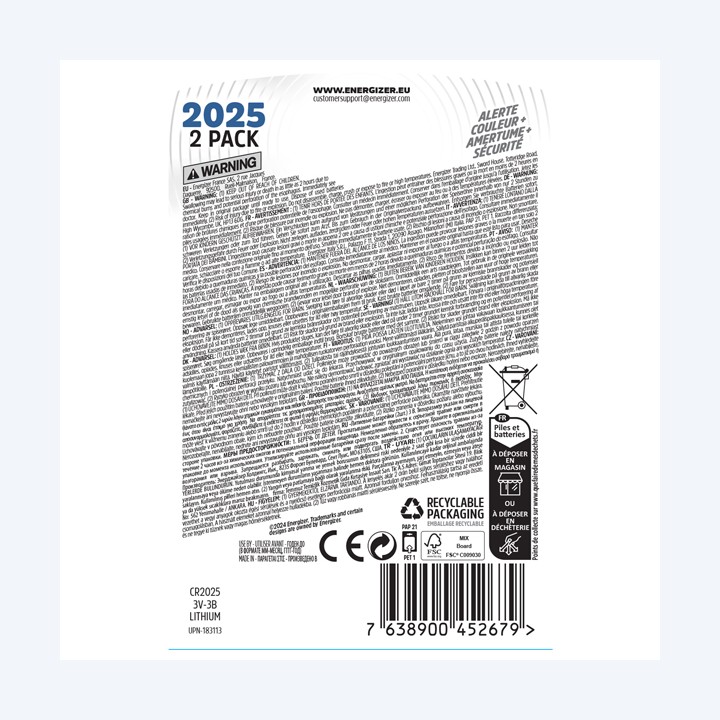 Micropila CR2025 3V a pastiglia — 98135 | Ecotempo