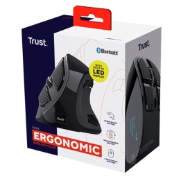Mouse wireless ergonomico Voxx ricaricabile nero Trust | Ecotempo