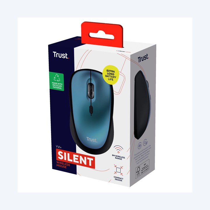 Mouse wireless Yvi+ silenzioso blu Trust | Ecotempo