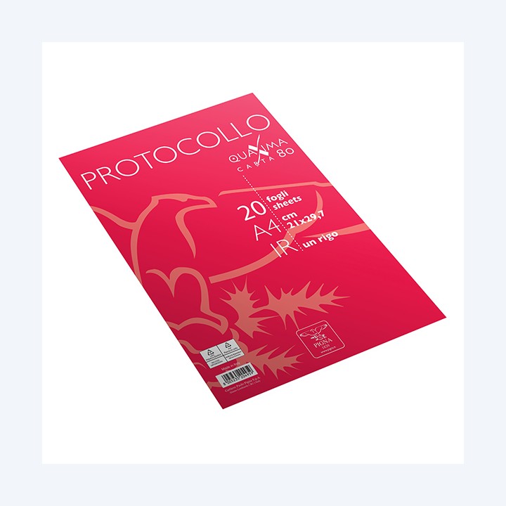 Fogli protocollo Quaxima A4 1rigo 80 gr — 98512 | Ecotempo