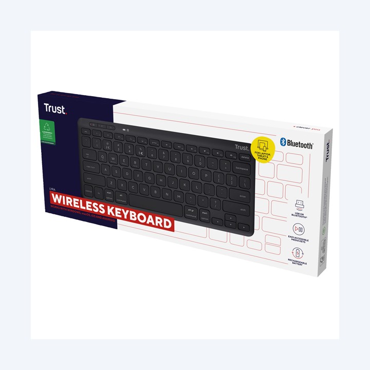 Tastiera compatta Lyra wireless Trust | Ecotempo
