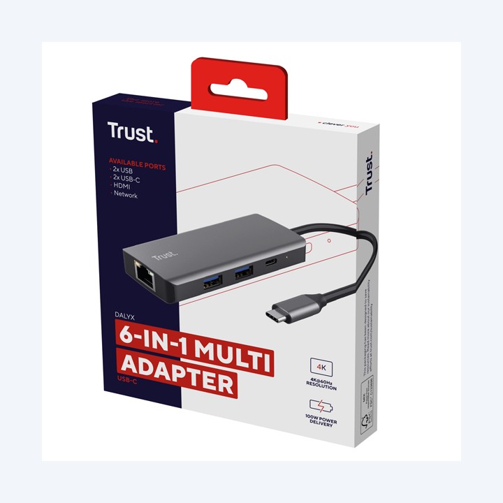 Adattatore multiporta Dalyx USB-C 6 in — 98770 | Ecotempo