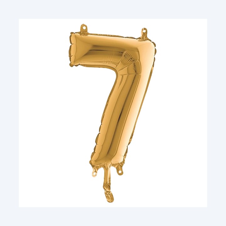 Palloncino numero 7 H 36 cm mylar oro Big party | Ecotempo