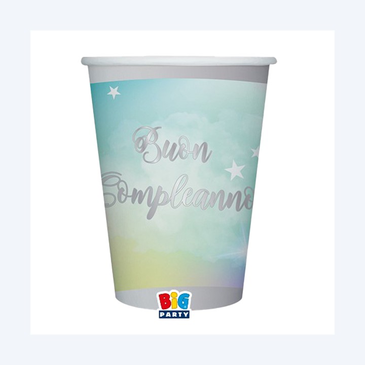 Bicchiere Soft Rainbow Buon Compleanno — 99163 | Ecotempo