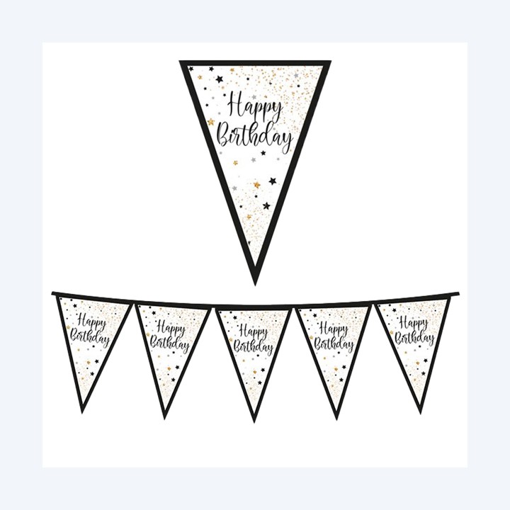 Festone bandiere Happy Birthday 3 m Big Party | Ecotempo