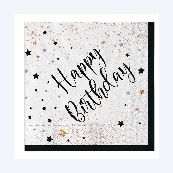 Tovagliolo Happy Birthday 33 x 33 cm — 99170 | Ecotempo