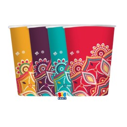 Bicchiere Mandala 200 ml carta Big Party conf. 8 pezzi | Ecotempo