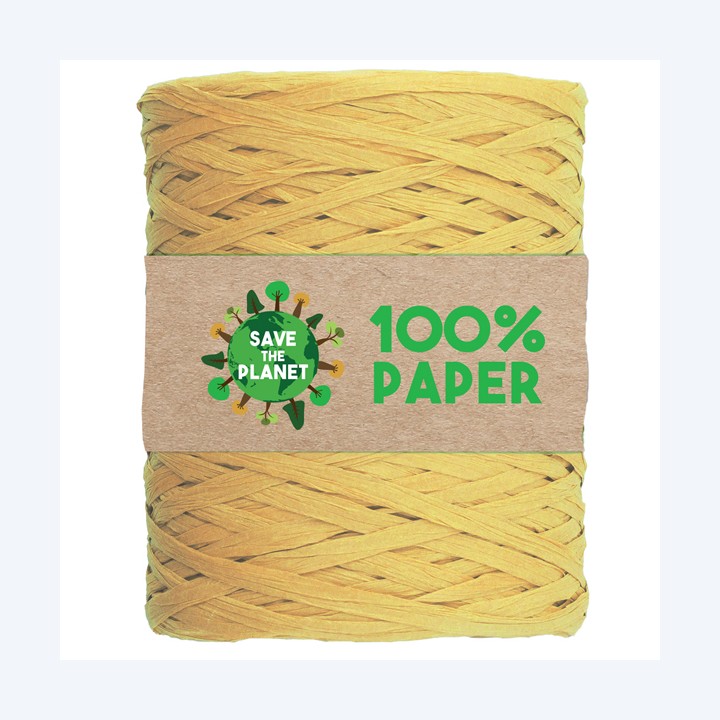 Nastro Rafia 100 m carta giallo 02 Brizzolari | Ecotempo