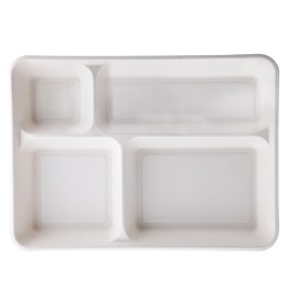 Vassoio biodegradabile 4 scomparti 37 x — 99431 | Ecotempo