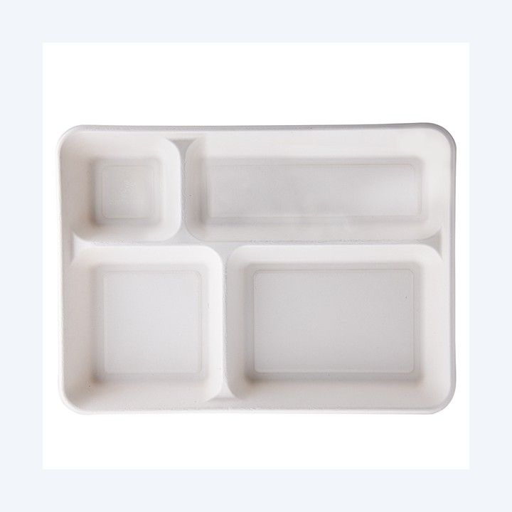 Vassoio biodegradabile 4 scomparti 37 x — 99431 | Ecotempo