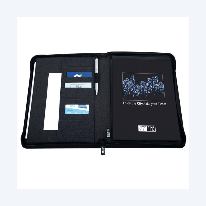 Portablocco Flap tessuto nero A4 City Time | Ecotempo