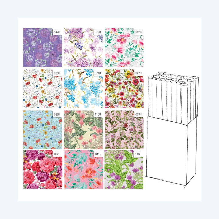 Rotolo carta regalo Fiori 2 x 0,70 m Rex Sadoch | Ecotempo