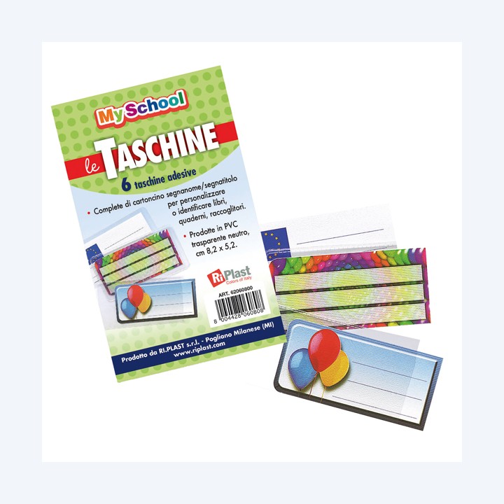 Taschine adesive 8,2 x 5,2 cm PVC — 99976 | Ecotempo