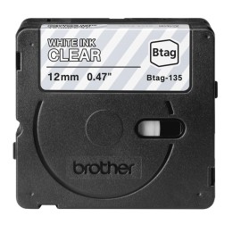 Brother Nastro Bianco/Trasparente BTAG135 12mm x 8mt | Ecotempo