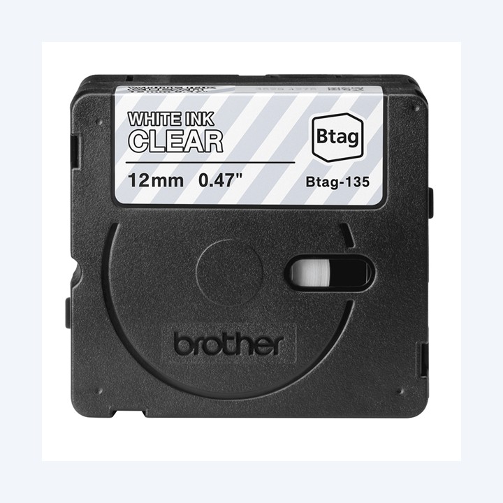 Brother Nastro Bianco/Trasparente BTAG135 12mm x 8mt | Ecotempo