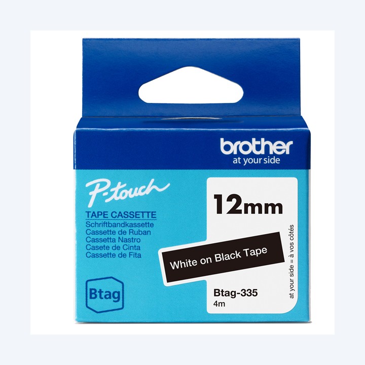 Brother Nastro Bianco/Nero BTAG335 12mm x 4mt | Ecotempo