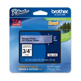 Brother Nastro Nero/Trasparente TZE141 18mm x 8mt | Ecotempo