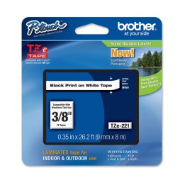Brother Nastro Nero/Bianco -TZE221 9mm x 8mt | Ecotempo