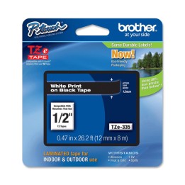 Brother Nastro Bianco/Nero TZE335 12mm x 8mt | Ecotempo
