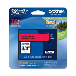 Brother Nastro Nero/Rosso TZE441 18mm x 8mt | Ecotempo