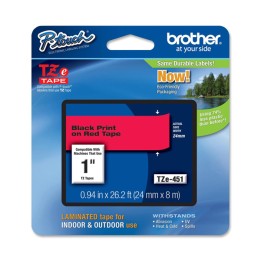 Brother Nastro Nero/Rosso TZE451 24mm x 8mt | Ecotempo