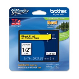Brother Nastro Nero/Giallo TZE631 12mm x 8mt | Ecotempo