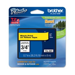 Brother Nastro Nero/Giallo TZE641 18mm x 8mt | Ecotempo