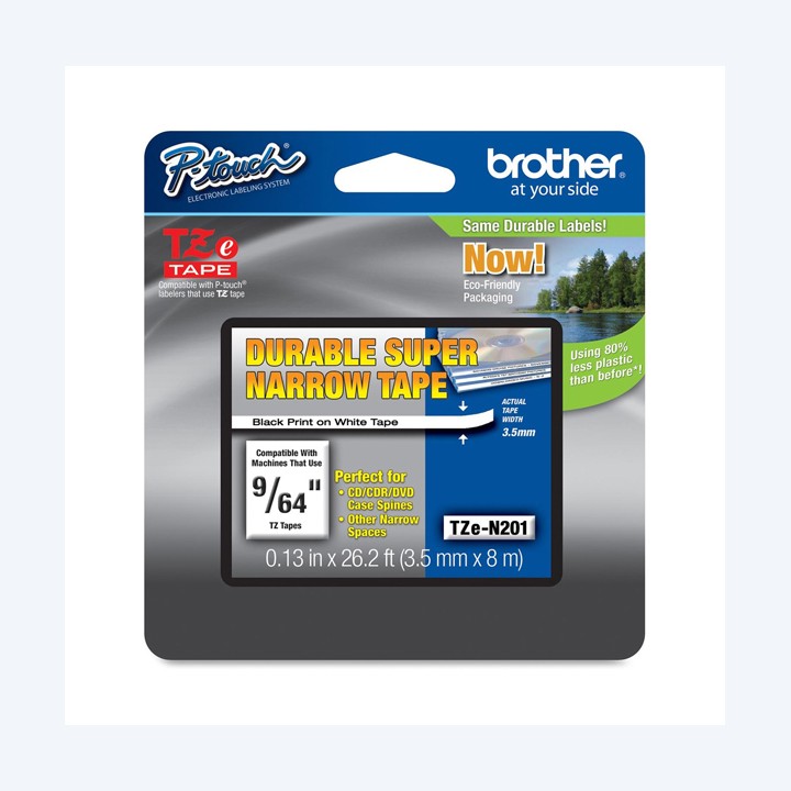 Brother Nastro non laminato Nero/Bianco — BROTZEN201 | Ecotempo