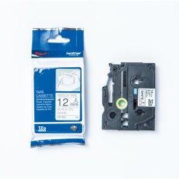 Brother Nastro tessuto 12 mm Nero su Bianco 4m TZER231 | Ecotempo