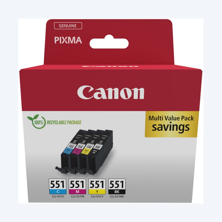 Canon Cartuccia ink Multipack BK/C/M/Y CL-551 6509B016 | Ecotempo
