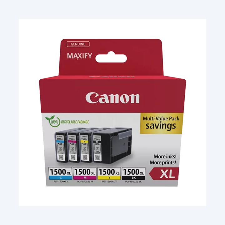 Canon Cartuccia ink BK/C/M/Y- PGI-1500XL 9182B010 | Ecotempo